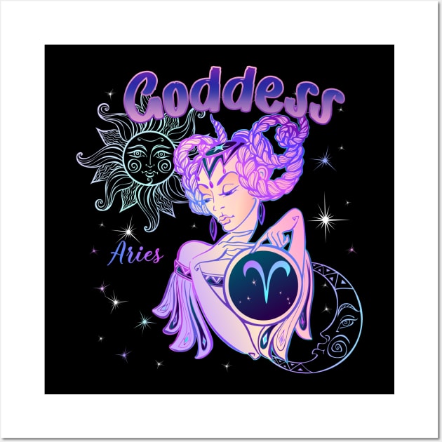 Zodiac Aries Goddess Queen Horoscope Wall Art by The Little Store Of Magic